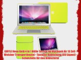 GMYLE Neon Gelb 4 in 1 H?lle Tasche f?r Macbook Air 13 Zoll - Weicher Transportbeutel - Tastatur-Abdeckung