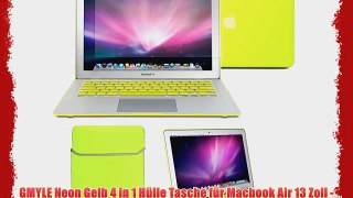 GMYLE Neon Gelb 4 in 1 H?lle Tasche f?r Macbook Air 13 Zoll - Weicher Transportbeutel - Tastatur-Abdeckung