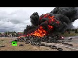 French farmers at it again: Block highways, burn tires over low prices