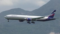 Boeing 777 Aeroflot Landing in Hong Kong Airport. Flight SU212 Reg: VQ-BUC Plane Spotting