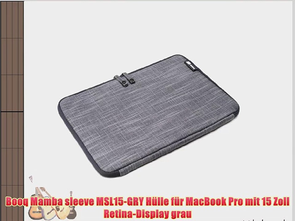 Booq Mamba sleeve MSL15-GRY H?lle f?r MacBook Pro mit 15 Zoll Retina-Display grau