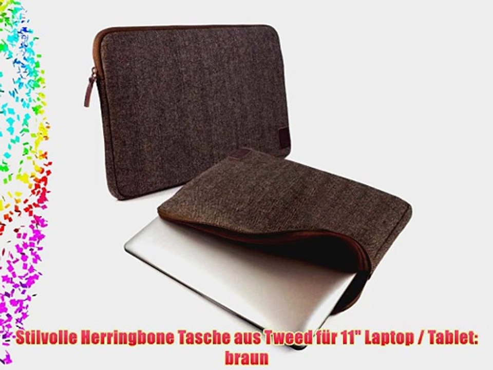 Tuff-Luv Herringbone Tweedtasche H?lle f?r 11 Laptop / Tablet (Macbook Air / Pro / Asus Vivotab