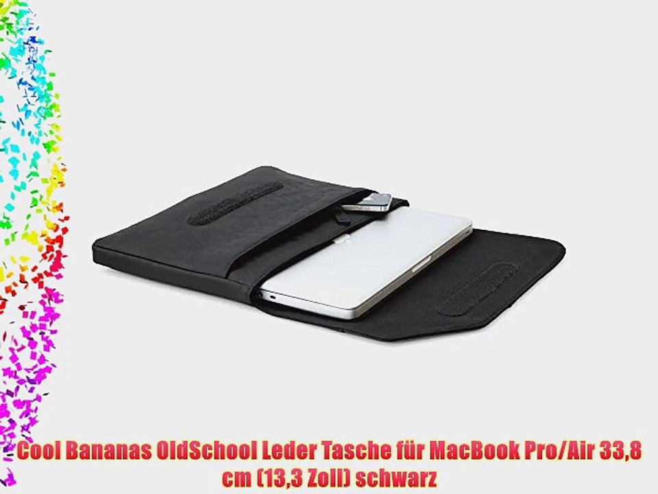 Cool Bananas OldSchool Leder Tasche f?r MacBook Pro/Air 338 cm (133 Zoll) schwarz