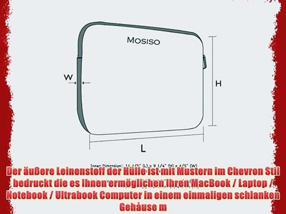 Mosiso - Chevron Stil Canvas-Gewebe H?lle Sleeve Tasche f?r 279-295 cm (11-116 Zoll) Netbook