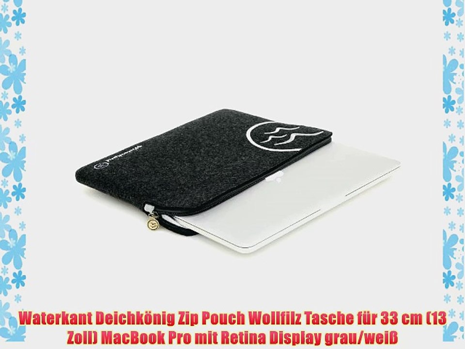 Waterkant Deichk?nig Zip Pouch Wollfilz Tasche f?r 33 cm (13 Zoll) MacBook Pro mit Retina Display