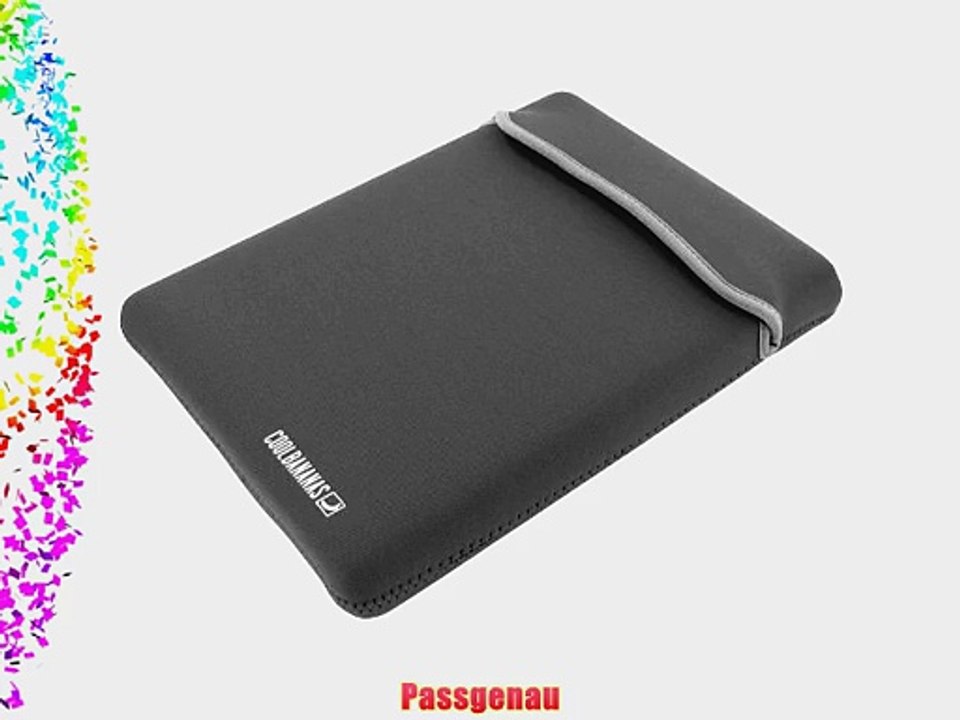 Cool Bananas RainSuit Neopren Notebooktasche f?r Apple MacBook Air bis 295 cm (116 Zoll) schwarz/grau