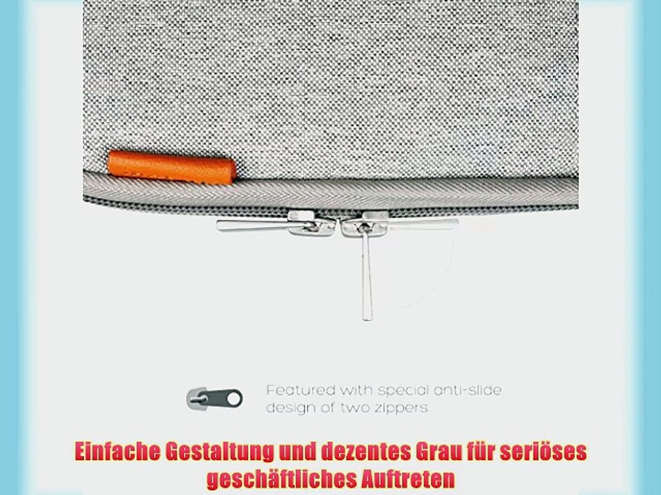 Inateck 14 Zoll Laptop H?lle Sleeve Tasche f?r 358 cm Notebook/ Ultrabook /Netbook Hellgrau