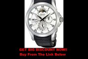 REVIEW Seiko SRX003 Mens Premier Kinetic Direct Drive Moonphase White Dial Black Leather Watch