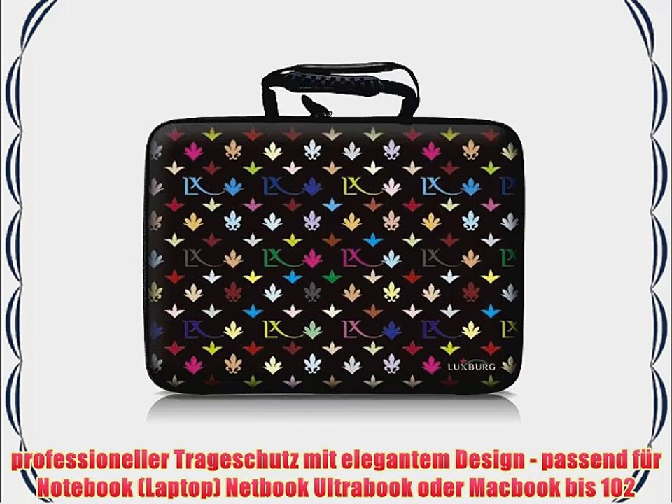 Luxburg? Design Hardcase Laptoptasche Notebooktasche f?r 102 Zoll Motiv: LX Muster schwarz
