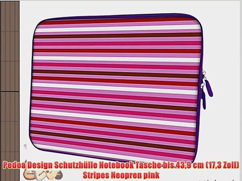 Pedea Design Schutzh?lle Notebook Tasche bis 439 cm (173 Zoll) Stripes Neopren pink