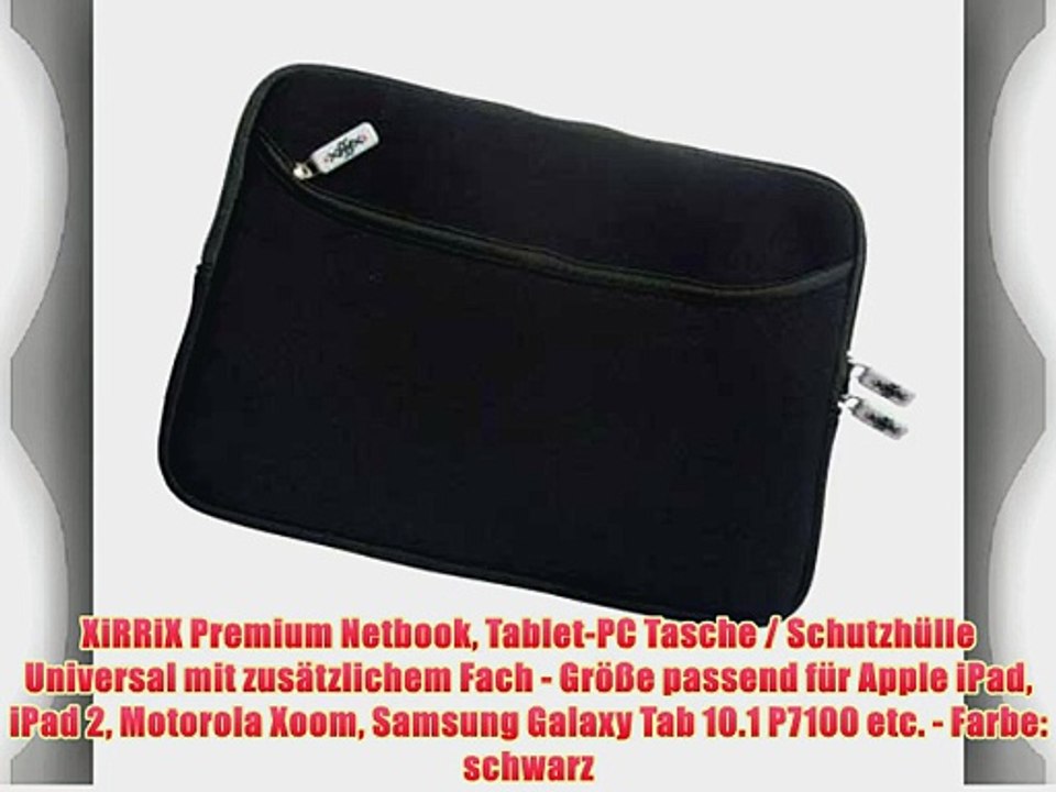 XiRRiX Premium Netbook Tablet-PC Tasche / Schutzh?lle Universal mit zus?tzlichem Fach - Gr??e