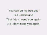 Bad Boy by Cascada (Lyrics)