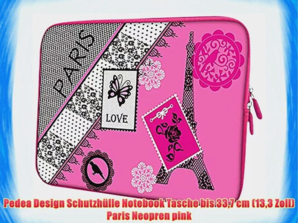 Pedea Design Schutzh?lle Notebook Tasche bis 337 cm (133 Zoll) Paris Neopren pink