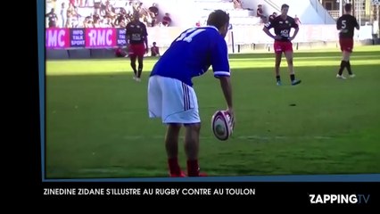 Zinedine Zidane reconverti en joueur de rugby, il marque un essai face à Toulon