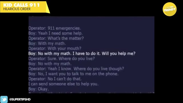 Kid calls 911 in a home work trouble. Policeman solved amazingly.
