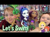 Monster High Swim Class Jinafire Long, Clawdeen Wolf and Spectra Vondergeist Dolls Review