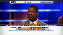 Skip Bayless and Stephen A Smith on Better 2-Sport Athlete - Bo Jackson Or Deion Sanders! - First Ta