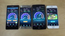 Sony Xperia Z3  vs  Samsung Galaxy S6 Edge vs  LG G4 vs  iPhone 6   Internet Speed Test!