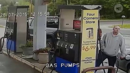 Lucky Dude Almost Gets Hit By A Skidding SUV