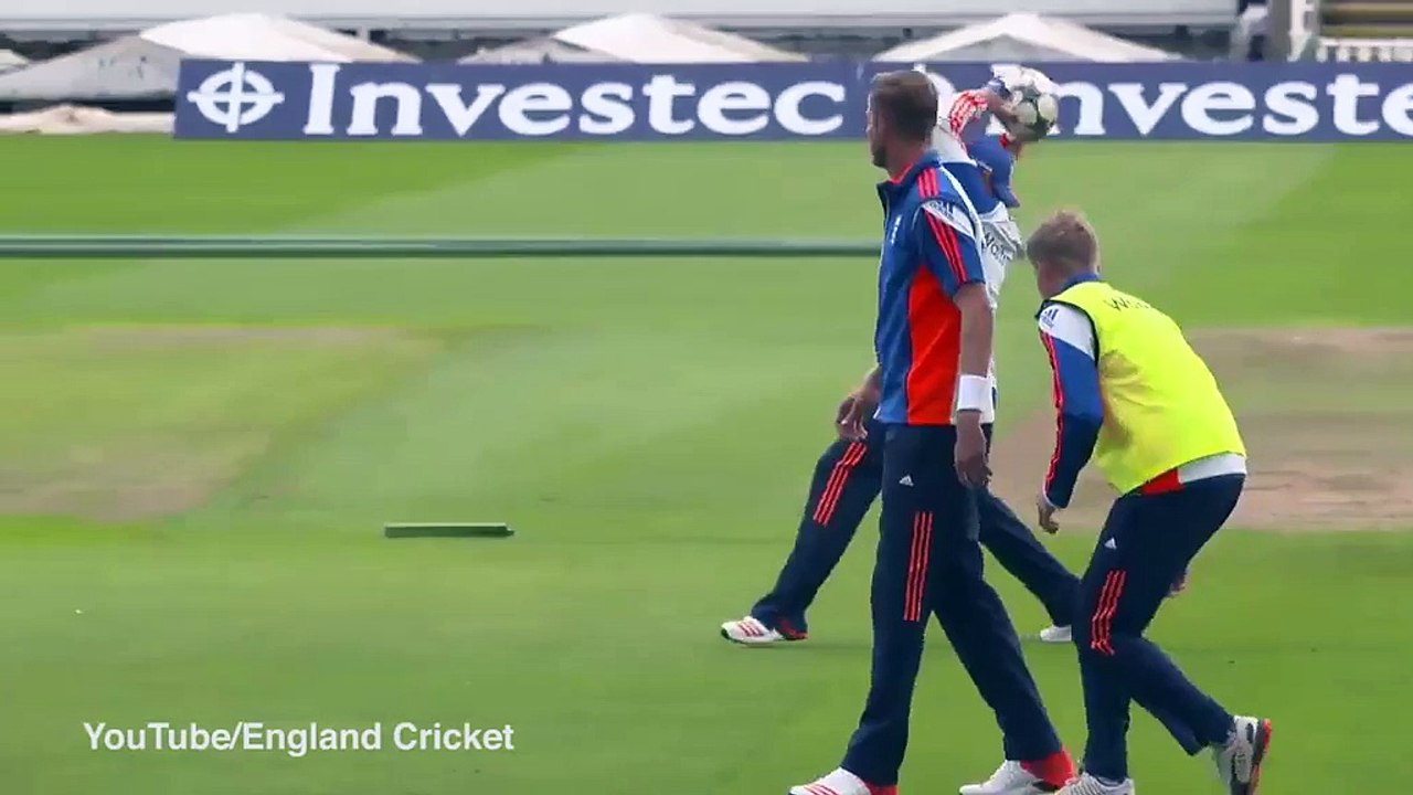 Joe Root pulls Stuart Broad's pants down at Edgbaston training