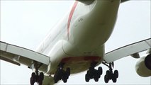 Great landing & take-off Airbus A380 Emirates at Schiphol Amsterdam Airport