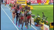 Meseret Defar of Ethiopia prolongs her title as world champion on the womens 5000m.