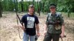 [HD] WWII German Soldier Firing MP40 Full Auto Shoot - WWII Re-enactor Living History