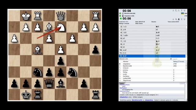 GM Fabiano Caruana vs IM Olexandr Bortnyk Bullet Chess Game/ Internet Chess Club