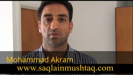 Mohammad Akram talks about Saqlain Mushtaq