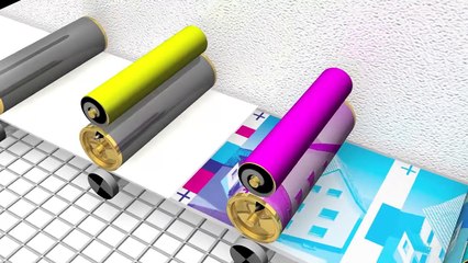 Mô phỏng kỹ thuật in offset bốn màu.