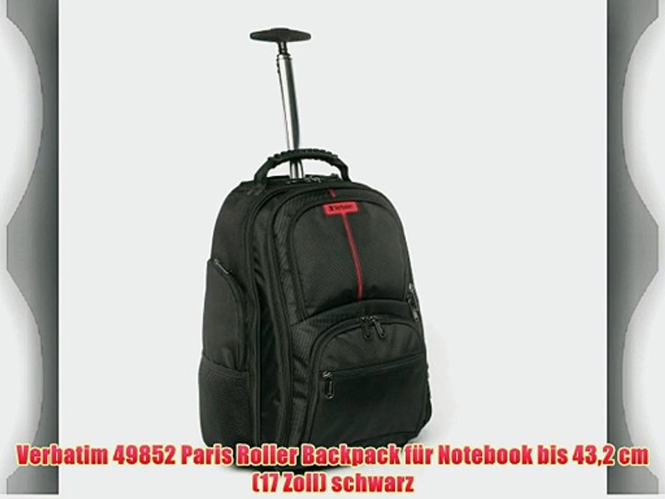 Verbatim 49852 Paris Roller Backpack f?r Notebook bis 432 cm (17 Zoll) schwarz