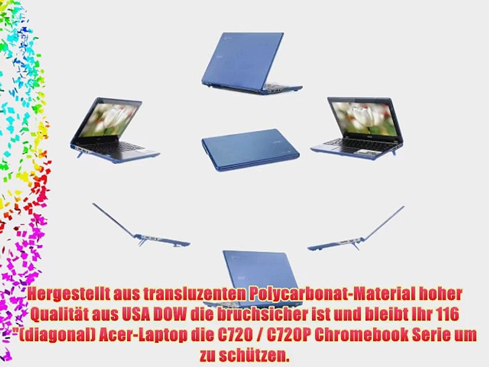 mCover Hartschalen-H?lle f?r 116 Acer C720 / 720P Serie Chromebook Laptop - Blau