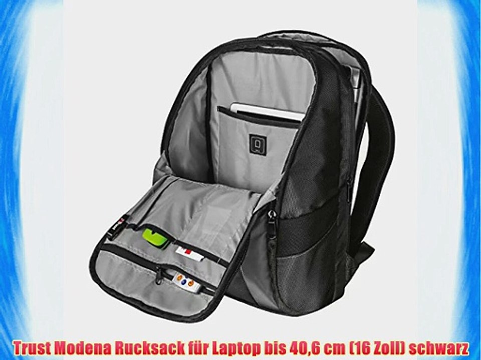 Trust Modena Rucksack f?r Laptop bis 406 cm (16 Zoll) schwarz