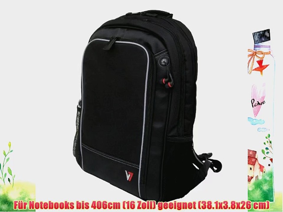 V7 Professional Backpack Notebook Rucksack bis 406 cm (16 Zoll) schwarz