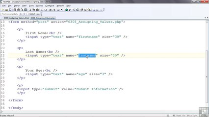 Web Design Assigning Values To Variables