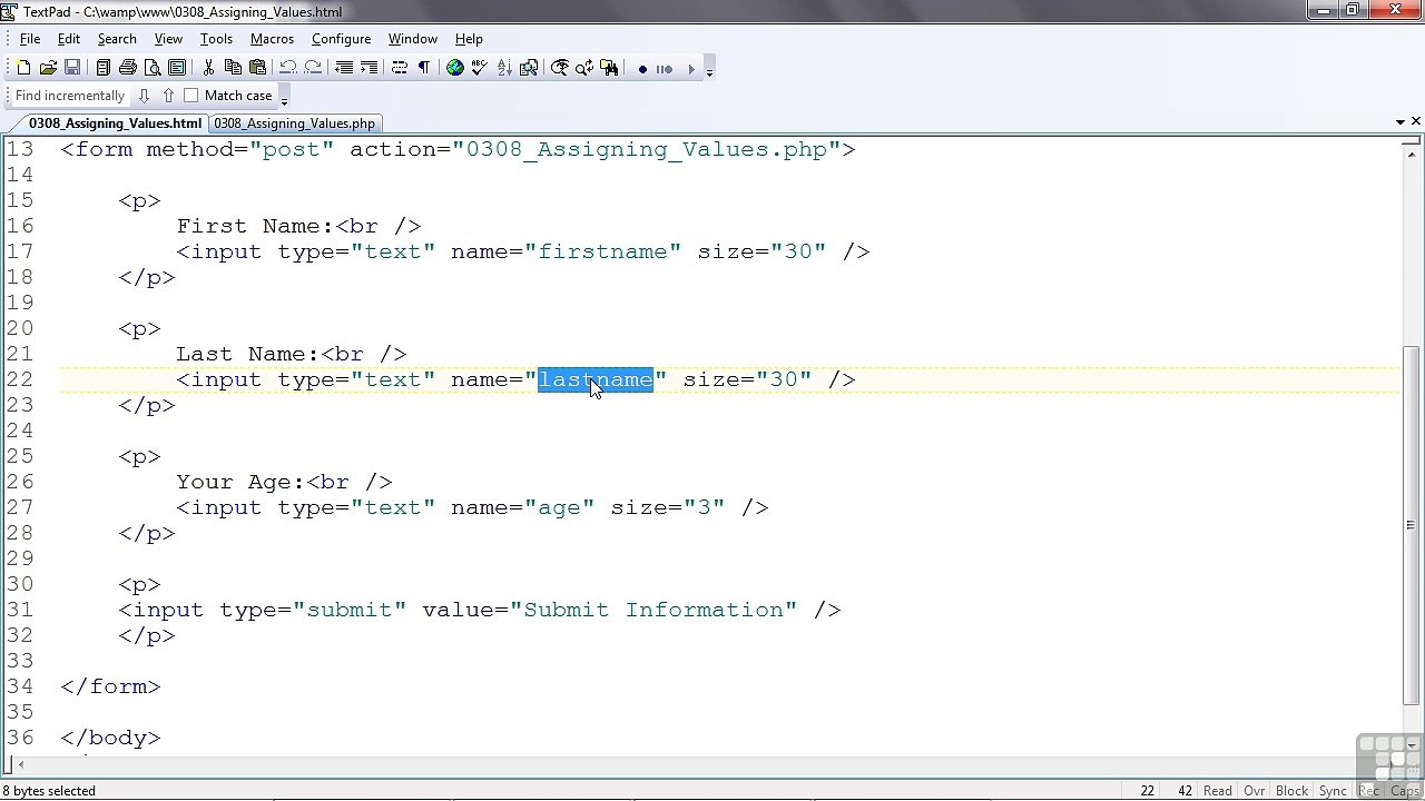 Web Design Assigning Values To Variables