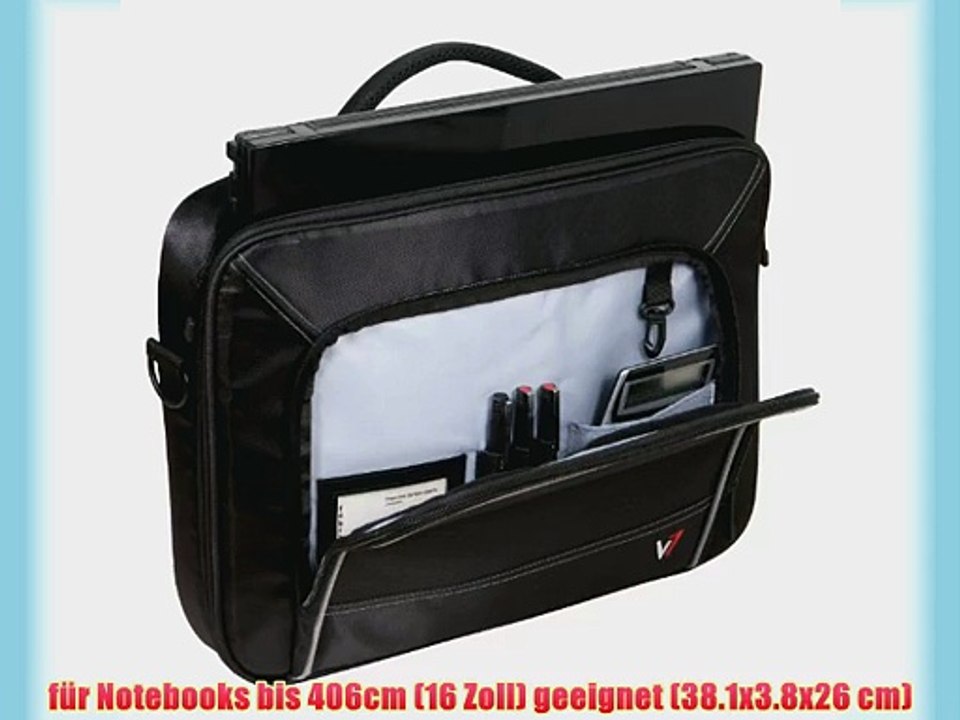 V7 Professional Front Loader Notebooktasche / Laptoptasche bis 406 cm (16 Zoll) schwarz