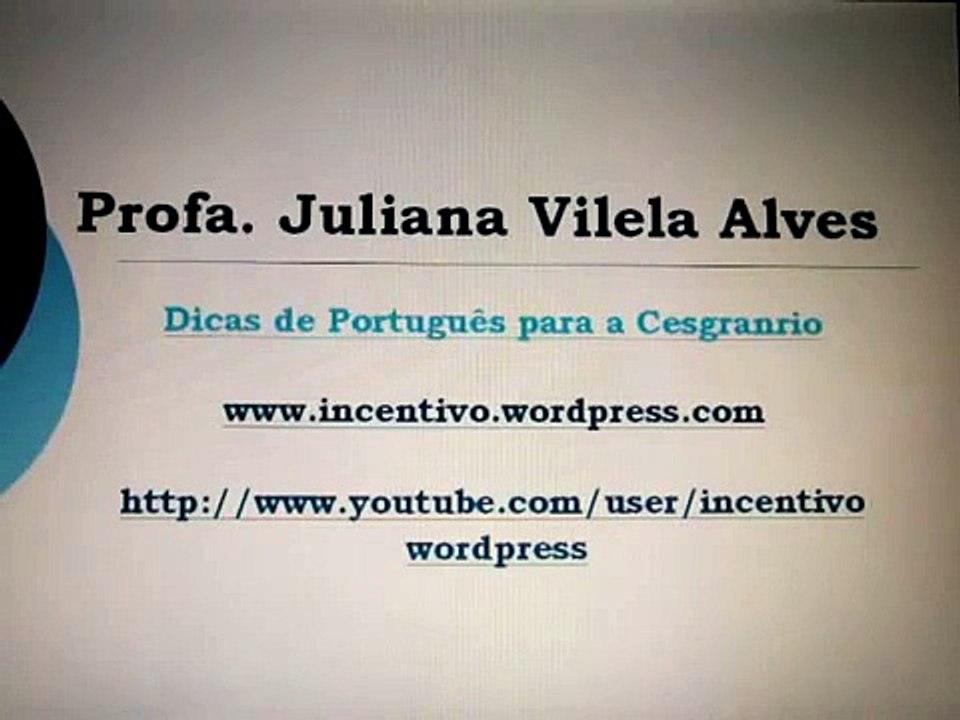 Português para concurso - Concordância Verbal BNDES 2009 - Cesgranrio