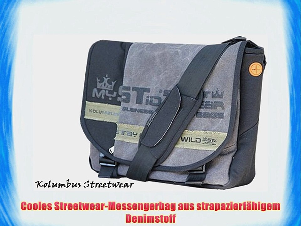 mySTid Laptoptasche Kolumbus Streetwear f?r Laptops bis 15.6 (396 cm) - Denimstoff schwarz-grau