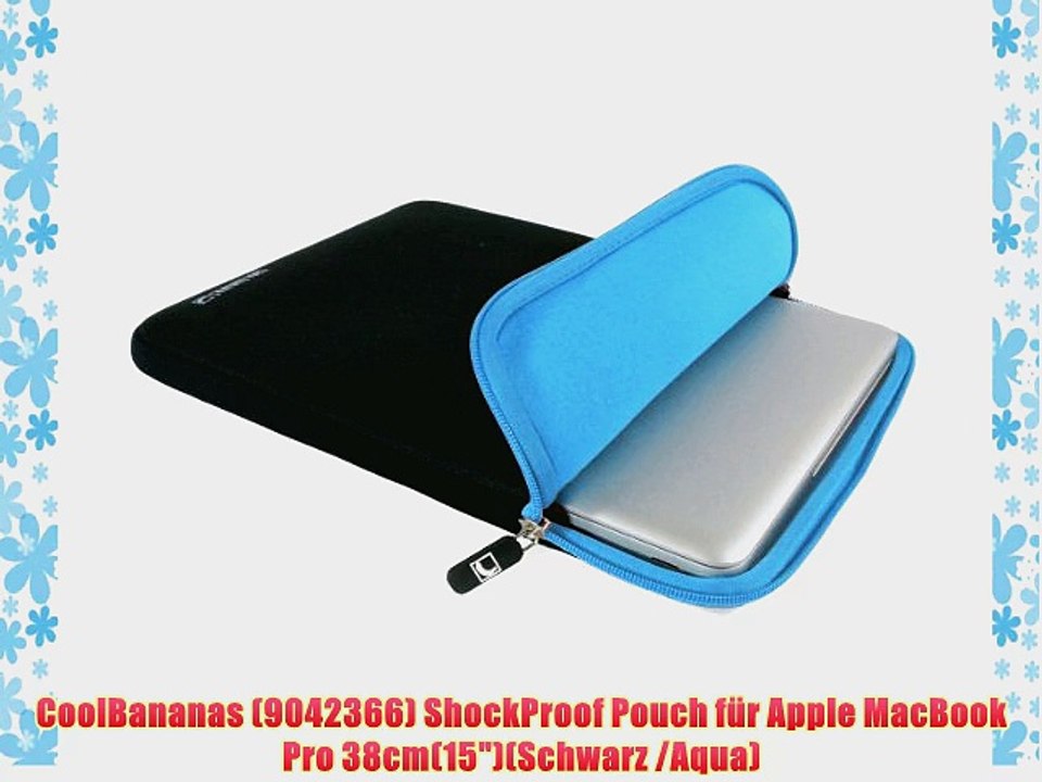 CoolBananas (9042366) ShockProof Pouch f?r Apple MacBook Pro 38cm(15)(Schwarz /Aqua)