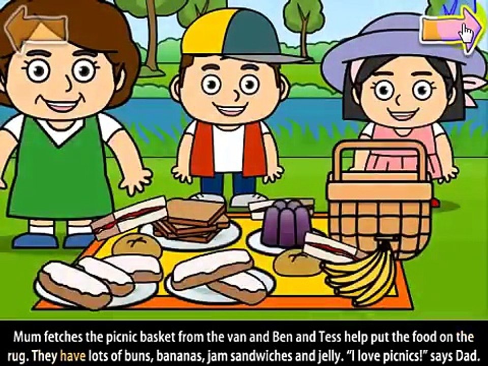 English For Children EFC with funny story the picnic