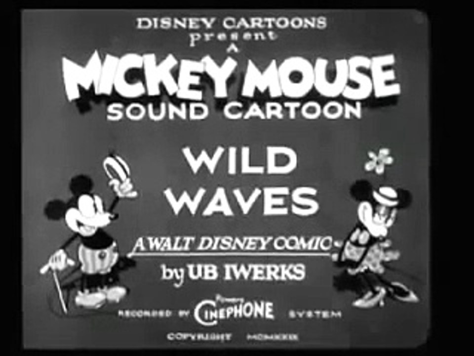 Mickey Mouse BW Cartoon - Wild Waves (1929)