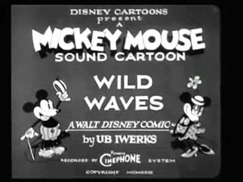 Mickey Mouse BW Cartoon - Wild Waves (1929)