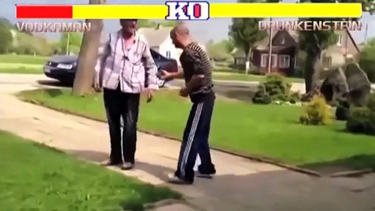 Deux russes complètement ivres essaient de se battre (sans succès)