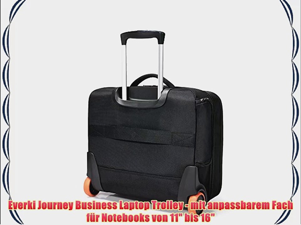 Everki Journey Business Laptop Trolley - mit anpassbarem Fach f?r Notebooks von 11 bis 16