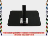 VonHaus Laptoptisch Notebooktisch Tisch aus schwarzem / silbernem Glas quadratisch