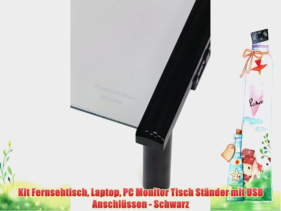 Kit Fernsehtisch Laptop PC Monitor Tisch St?nder mit USB Anschl?ssen - Schwarz