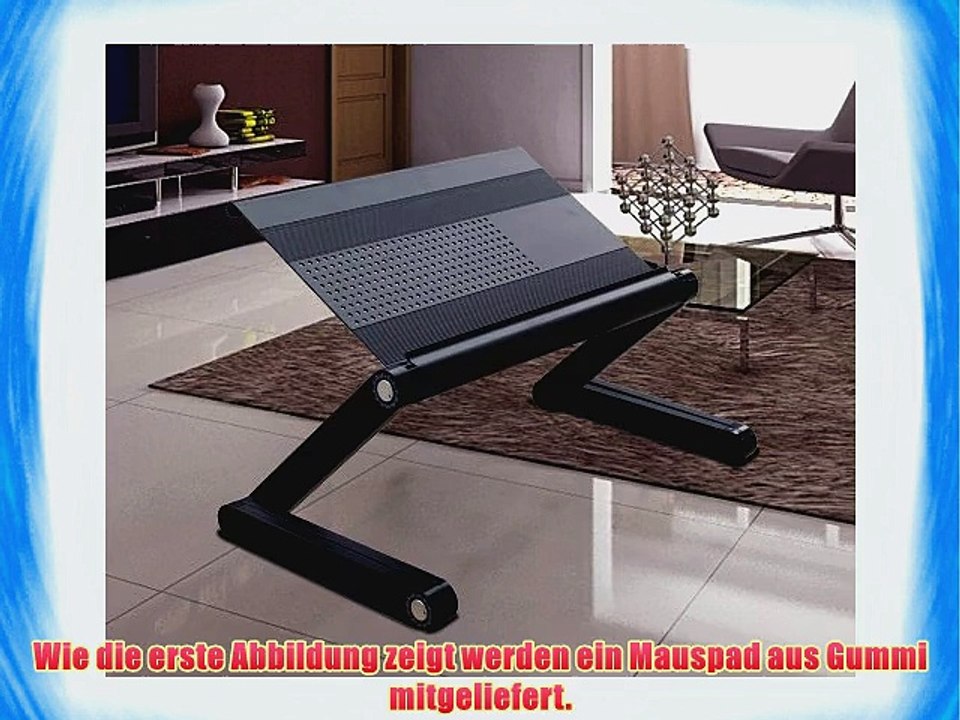 Laptop-Tisch tragbar faltbar f?r Bett oder Sofa Modell A6 Schwarz