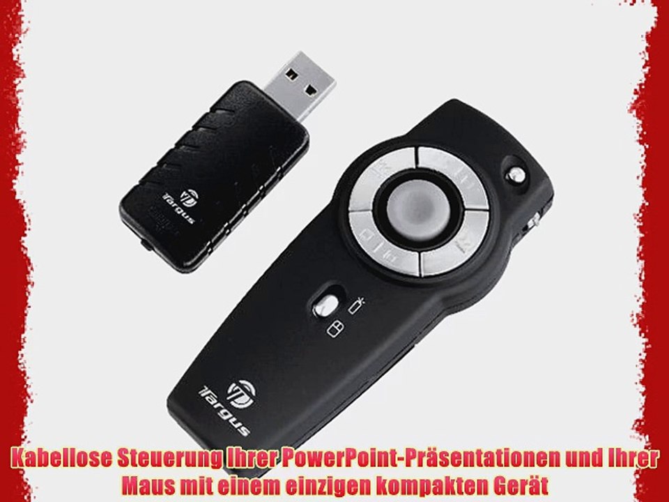 Targus Wireless 2.4G Presenter Fernbedienung mit Mausfunktion und integriertem Lasertpointer