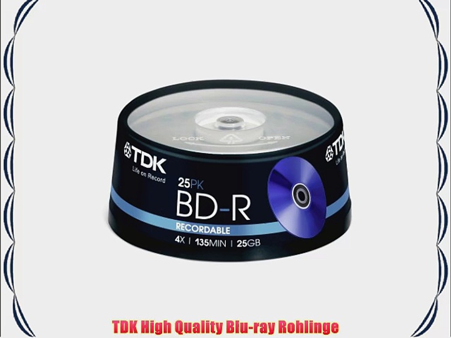 TDK T78301 BD-R Blu-ray Rohlinge 25GB in Cakebox 4x Speed 25 St/ück